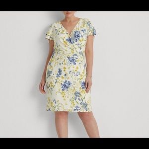 Lauren Ralph Lauren Floral Jersey Surplice Dress